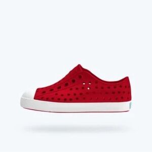 Native Kids Slip-On Sneaker in Red with White Sole